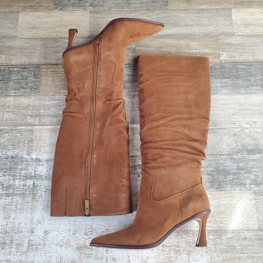 Vince Camuto Kindre Womens Knee High Boots Sz 8.5 M Burnt Sugar Sculpted Heel - Picture 3 of 10